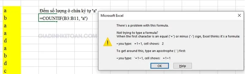 Hàm đếm trong Excel