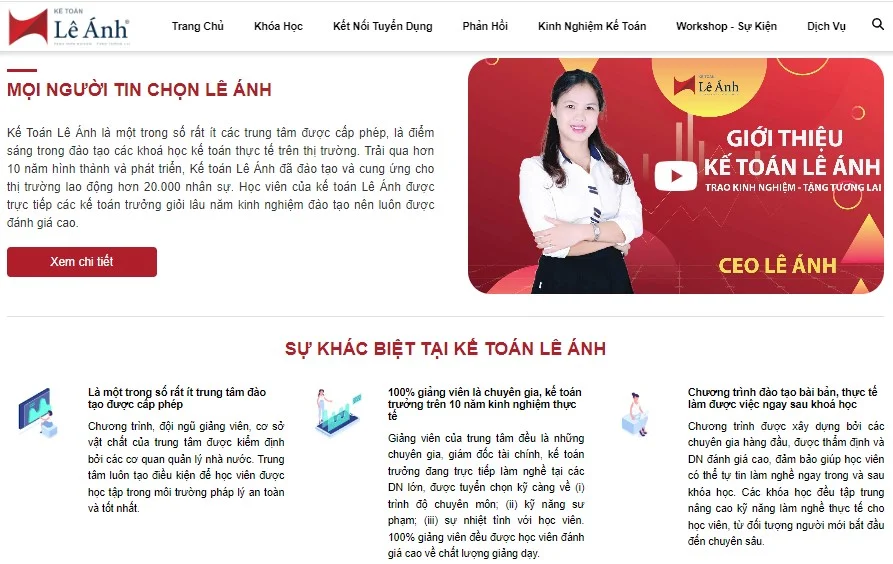 Học kế toán tại Lê Ánh